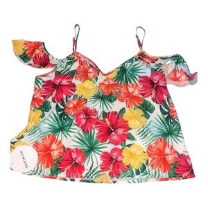 SHEIN Red and Yellow Ruffled Camisole Top